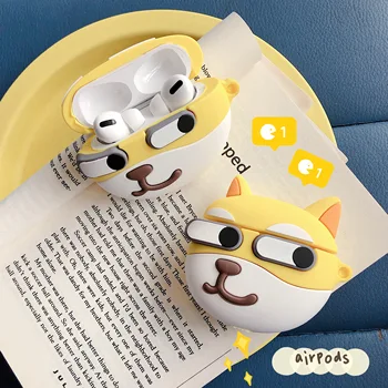 

For Apple AirPods 1 2 pro 3 New expression Shiba Inu earphone case charging box soft silicone headphone protective cover coque