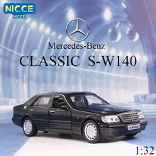 

Nicce 1:32 Mercedes-Benz CLASSIC S-W140 Alloy Car Model Light Sound Pull-Tail Light Vehicle Stop Sound Model Toy for Children