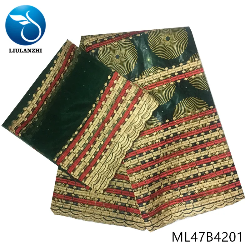 LIULANZHI african lace fabrics Cotton riche brocade fabric for dress New arrival nigerian bazin lace embroidery fabric ML47B42
