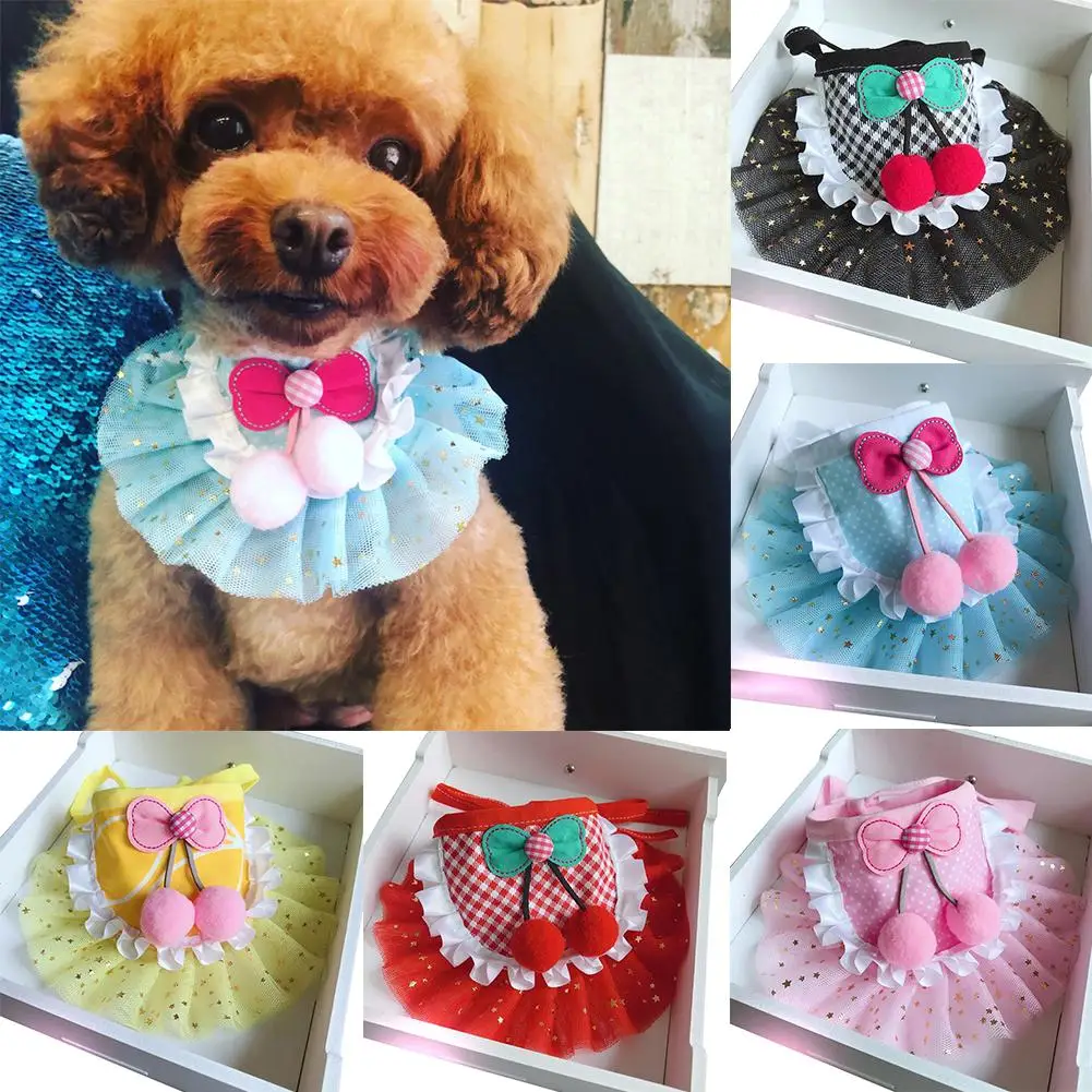 Cloth Cute Dog Neckerchief Cute font b Pet b font Dog Puppy Plaid Dot Print Bandana