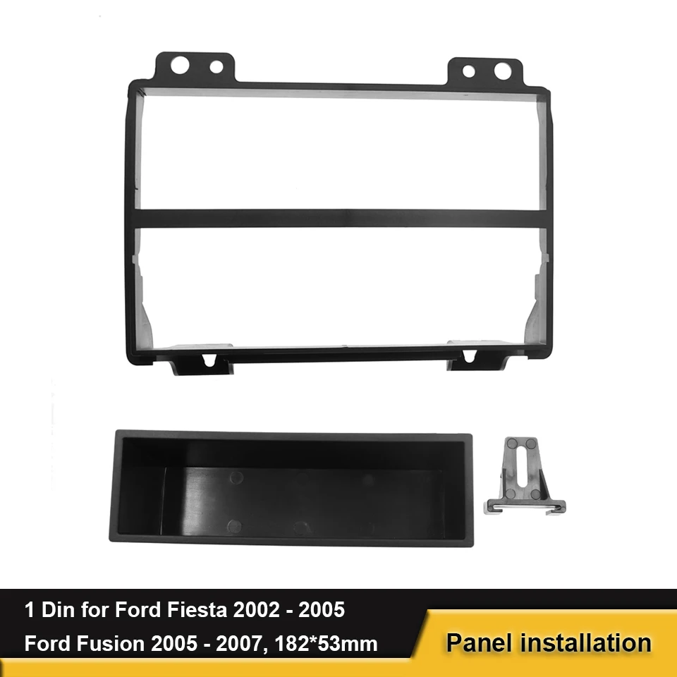 

1 Din Car Radio 182*53mm Frame Stereo Panel Fascia For Ford Fiesta 2002 - 2005 For Ford Fusion 2005 - 2007 In-Dash Installation