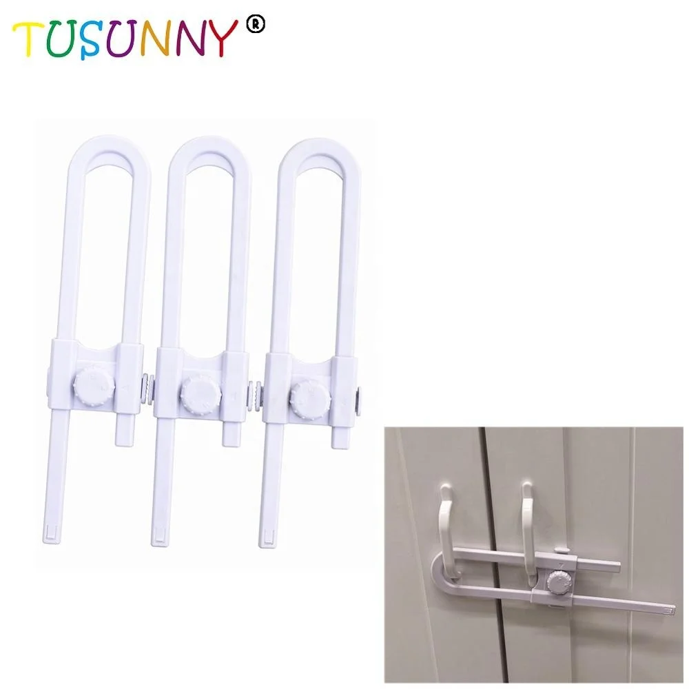 TUSUNNY 3pcs baby safety plastic U shape cabinet drawer cupboard door locks