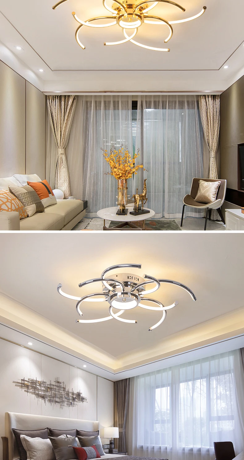 Новая хромированная/позолоченная современная светодиодная Люстра для гостиной спальни Кабинета 90-265 в Светодиодная потолочная люстра