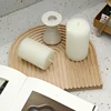 Water Ripple Wooden Plate Bread Dessert Tray Board Geometric Shape Placement Dish Curved Surface Decor Kitchen Supplies 2