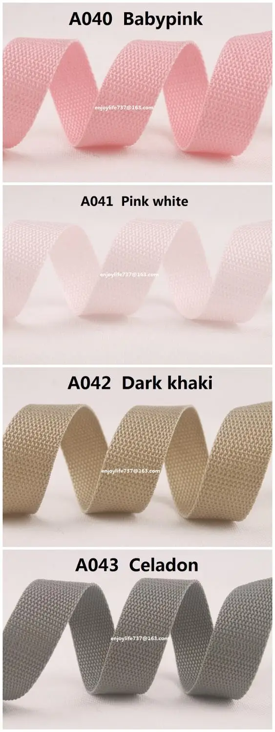 

20/25/32/38/50mm wide pp webbing ribbon strap babypink khaki celadon dark red brown violet grey purple peak green bag parts belt