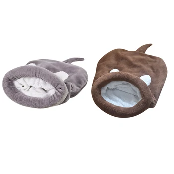 

New Sweet Cartoon Plush Pet Bed Autumn Winter Sleeping Bag Small Cats Bed Warm Kennel Soft Warm Mat Cushion Cat Sleeping Bed