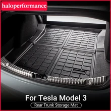 Model3-alfombrilla protectora impermeable para maletero de coche, accesorio de coche para Tesla, Modelo 3, esteras para maletero, bandeja de carga, almohadillas para 2019