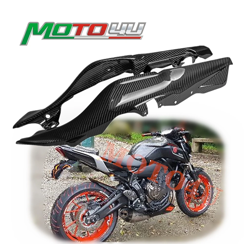 Cubierta de marco de asiento trasero de fibra de carbono Real para motocicleta, carenado brillante para YAMAHA MT07, MT 07, MT 07, 2019, y - AliExpress