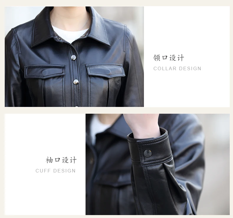Sheep Skin Leather Coat Women's Long Spring And Autumn New Style Haining Top Grade Genuine Leather Trench Coat Autumn And Winter