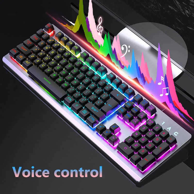 USB Проводная имитация механической клавиатуры RGB светодиодная подсветка