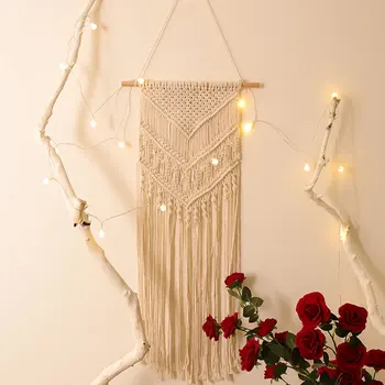 

Macrame Wall Hanging Tapestry Wall Decor Boho Bohemian Hand Woven Home Studio Dorm Backdrop Decoration Nordic Art Gift Chic New