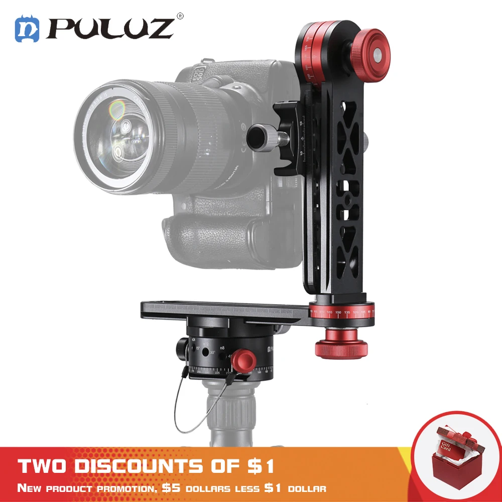 

PULUZ 720 Degree Camera Panoramic Aluminum Alloy Tripod Ball Head kits &3/8 Quick Release Plate&1/4''Screw Fixed Plate for DSLR