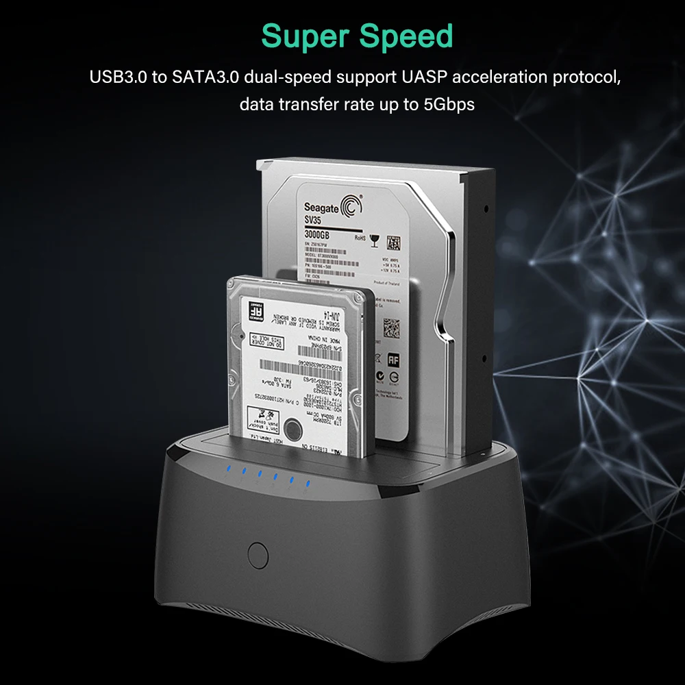 Wavlink SATA HDD док станция USB 3 0 жесткий диск Корпус для 2 5/3 5 дюйма SSD Dual Bay до USB3.0 чехол