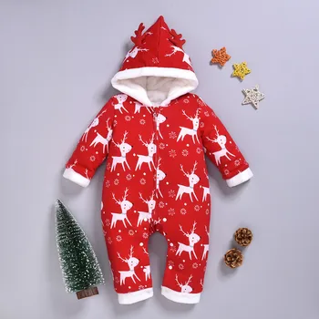 

Newborn Newborn Baby Boy Girl Christmas Rompers Playsuit Clothes Long Sleeve Cute Cartoon Jumpsuit Deer Christmas Clothes