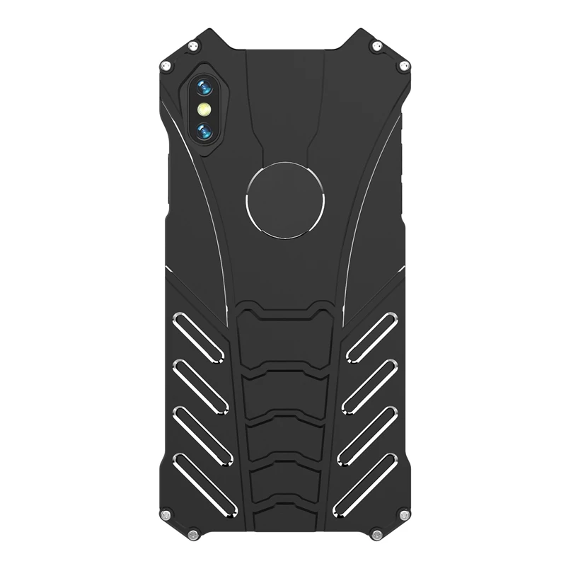 

R-JUST Aluminum Metal Bumper Frame Armor Protective Shockproof Anti-Drop Phone Case Cover for iPhone XS Max 6.5 Inch
