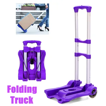 

40KG Portable Travel Trailer Aluminum Alloy Car Folding Luggage Cart Household Car Luggage Cart Shopping Trolley Trunk Trailer