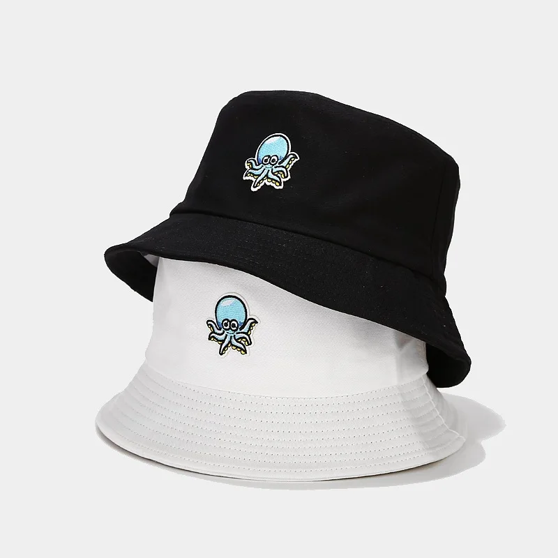 

New Cute Octopu Bucket Hat Women's Fisherman Hat Student Couple Basin Bob Hat Summer Outdoor Travel Hiking Hat Unisex Panama Cap