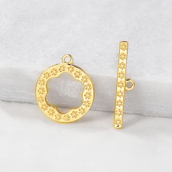 

4 Sets O:14x16MM T:4x20MM 24K Gold Color Plated Brass Bracelet O Toggle Clasps High Quality Diy Jewelry Accessories