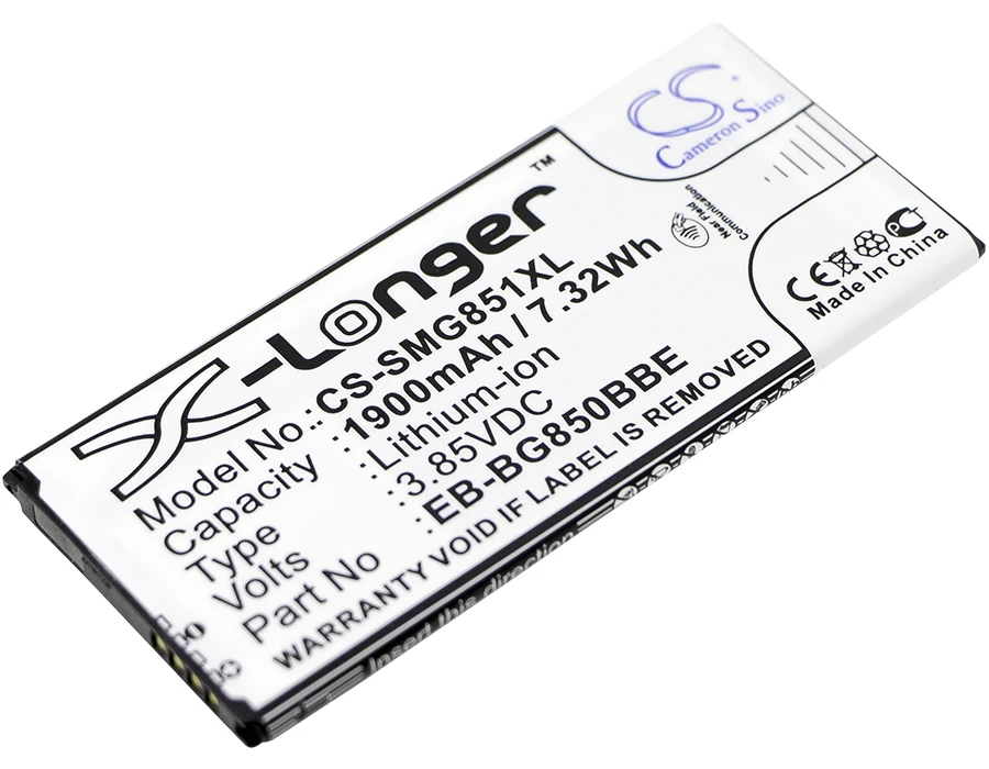 Аккумулятор cameron sino1900mAh для SAMSUNG Galaxy Alpha LTE A SM G850 G8508 G8508S G8509v G850A G850F|Аккумуляторы