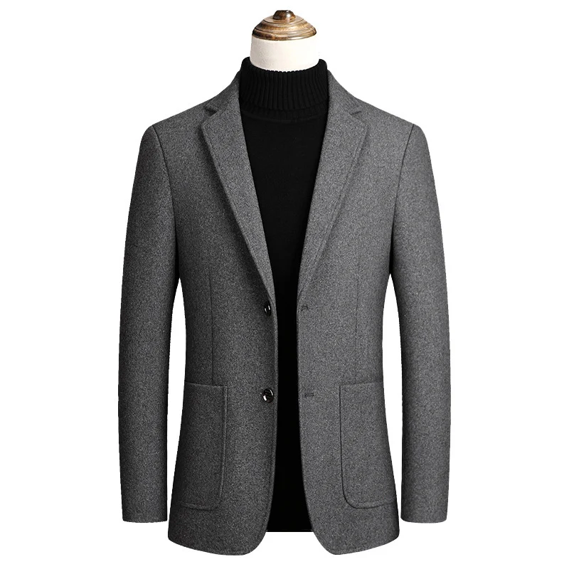 Men Wool Blends Coats Spring Autumn New Solid Color High Quality Men's Wool Jacket Mens Slim Fit Wool Jackets Men Wool Blends Coats Spring Autumn New Solid Color High Quality Men's Wool Jacket Mens Slim Fit Wool Jackets