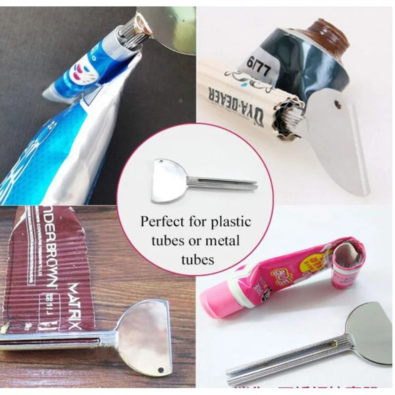 CYAN PEAK Bathroom Accessories Set Toothpaste Dispenser Rolling Toothpaste Squeezer Toothbrush Holder Rack Tube Squeezer Tools