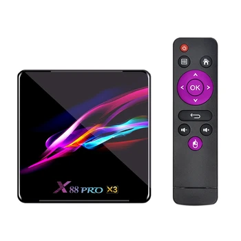 

X88 PRO X3 Smart TV Box Android 9.0 Amlogic S905X3 Set Top Box 4K@60Fps 4GB RAM 128G ROM 8K Media Player