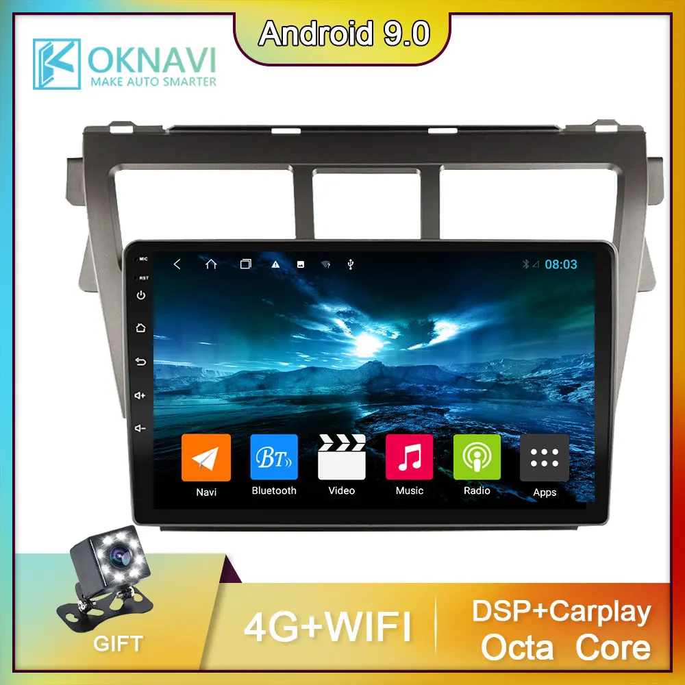 

9 Inch For Toyota VIOS 2008-2012 2din Car Radio Multimedia Video DSP Caplay Player Navigation GPS Android 9.0 Sedan Camera DVD