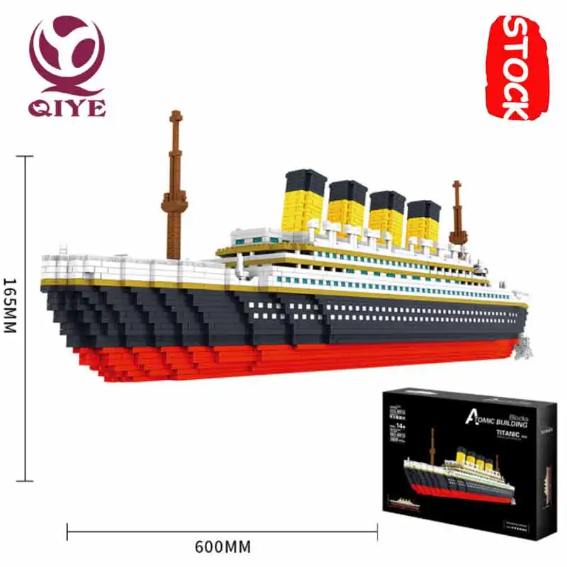 QIYE Lepining алмазные мини-блоки Титаник RMS корабль Круизная Лодка 3D DIY Модель Playmobil