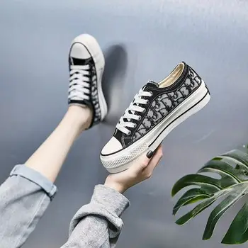 

Women's Canvas Shoes 2020 New Autumn Board Shoes All-Match Low Top Graffiti Raise the Bottom Cloth Shoes