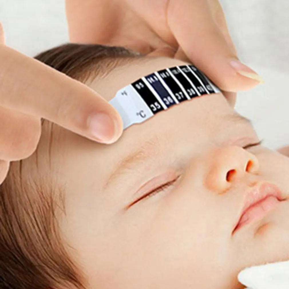 

Children'S Forehead Thermometer Plastic Lcd Color Changing Body Temperature Sticker Measuring Temperature Sticker 1 Piece