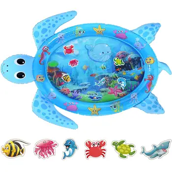 

Tummy Time Baby Water Mat Infant Inflatable Play Mat for 3 6 9 Months Newborn Boy Girl Sea Turtle Shape