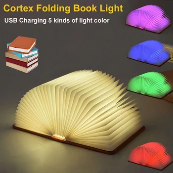 

Portable 3D Creative LED book Night Light Wooden 5V USB Rechargeable Magnetic Foldable Desk Table Lamp Home Decoration