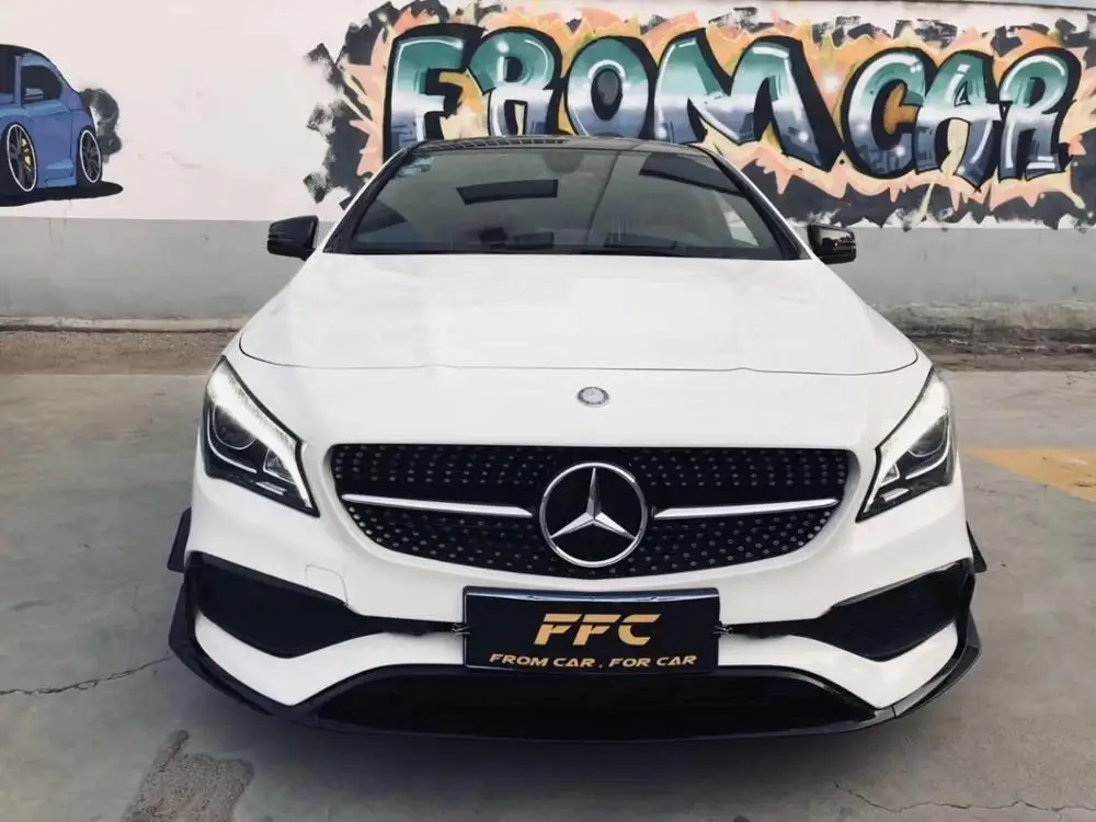 Для Mercedes Benz cla Class cl45 AMG спортивная версия- глянцевый черный передний бампер спойлер для губ разветвители Canards вентиляционные отверстия 8 шт