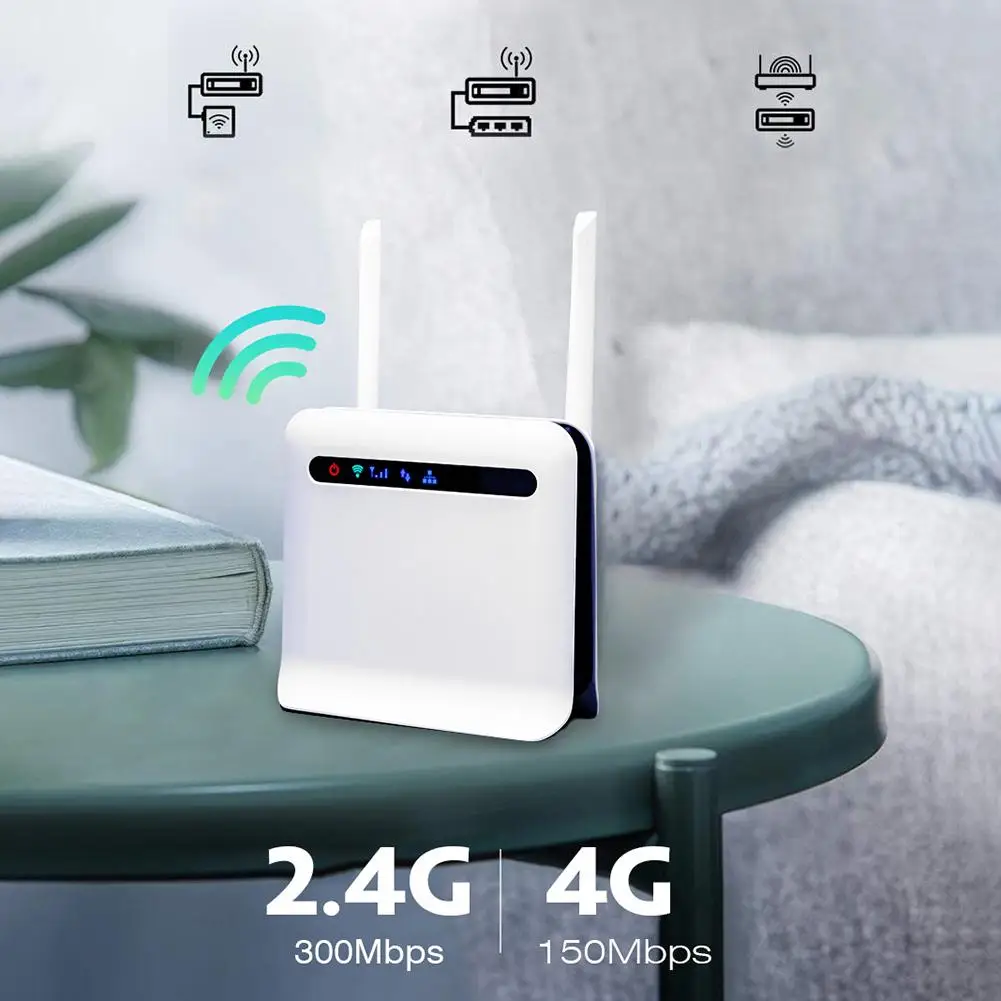 

CP9 Portable 4G Wireless 300Mbps CPE Home WiFi Coverage Router with 2 Antennas