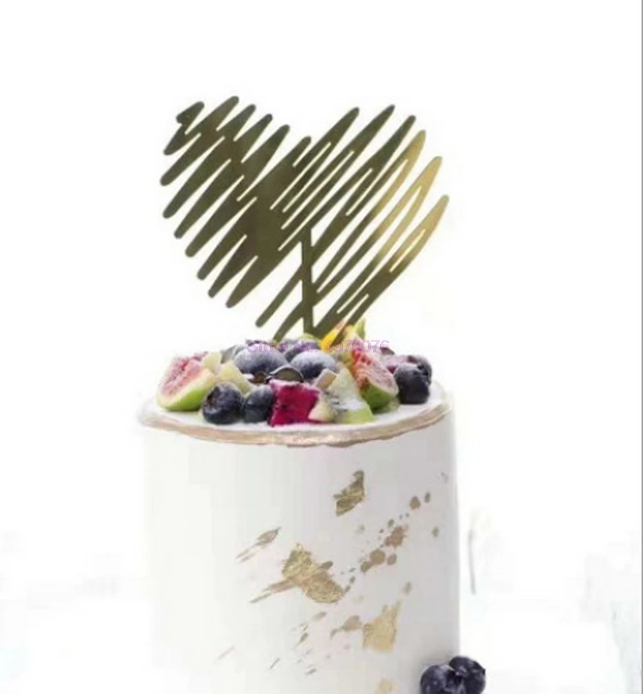  500pcs 케이크 토퍼 카드 생일 참신 아크릴 파티 장식 사랑 베이킹 케이크 공예 용품