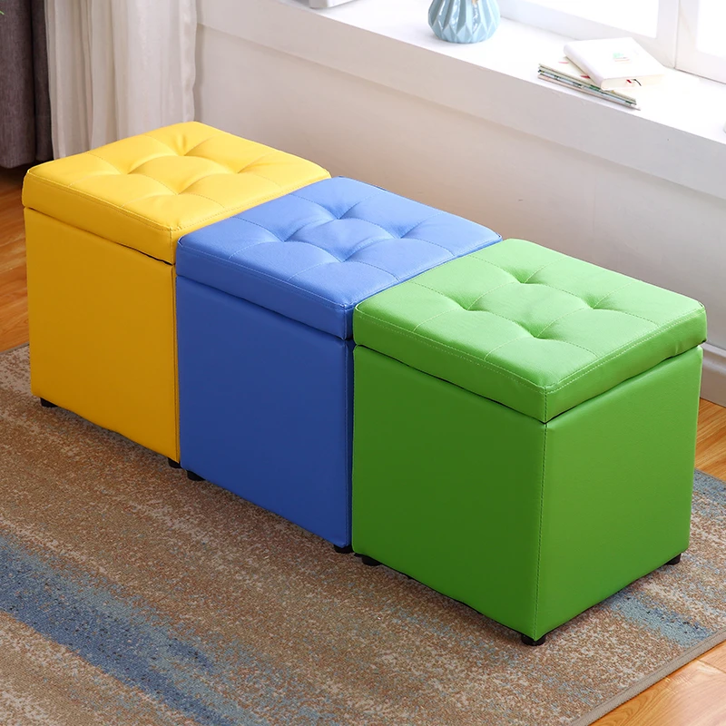 Small storage stool modern sofa fashionable bench creative storage bench kids furniture vanity stools Synthetic Leather Small storage stool modern sofa fashionable bench creative storage bench kids furniture vanity stools Synthetic Leather
