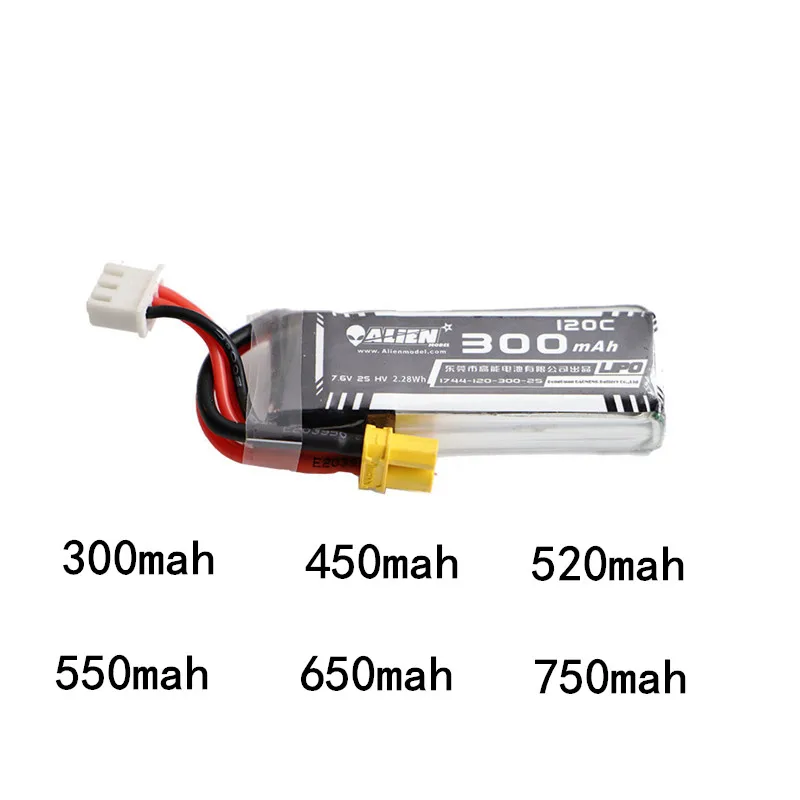 HV 2S Lipo Батарея 7 6 V 300 450 520 550 650 750 мА/ч 80C 120C 60C XT30 разъем для дрона с дистанционным