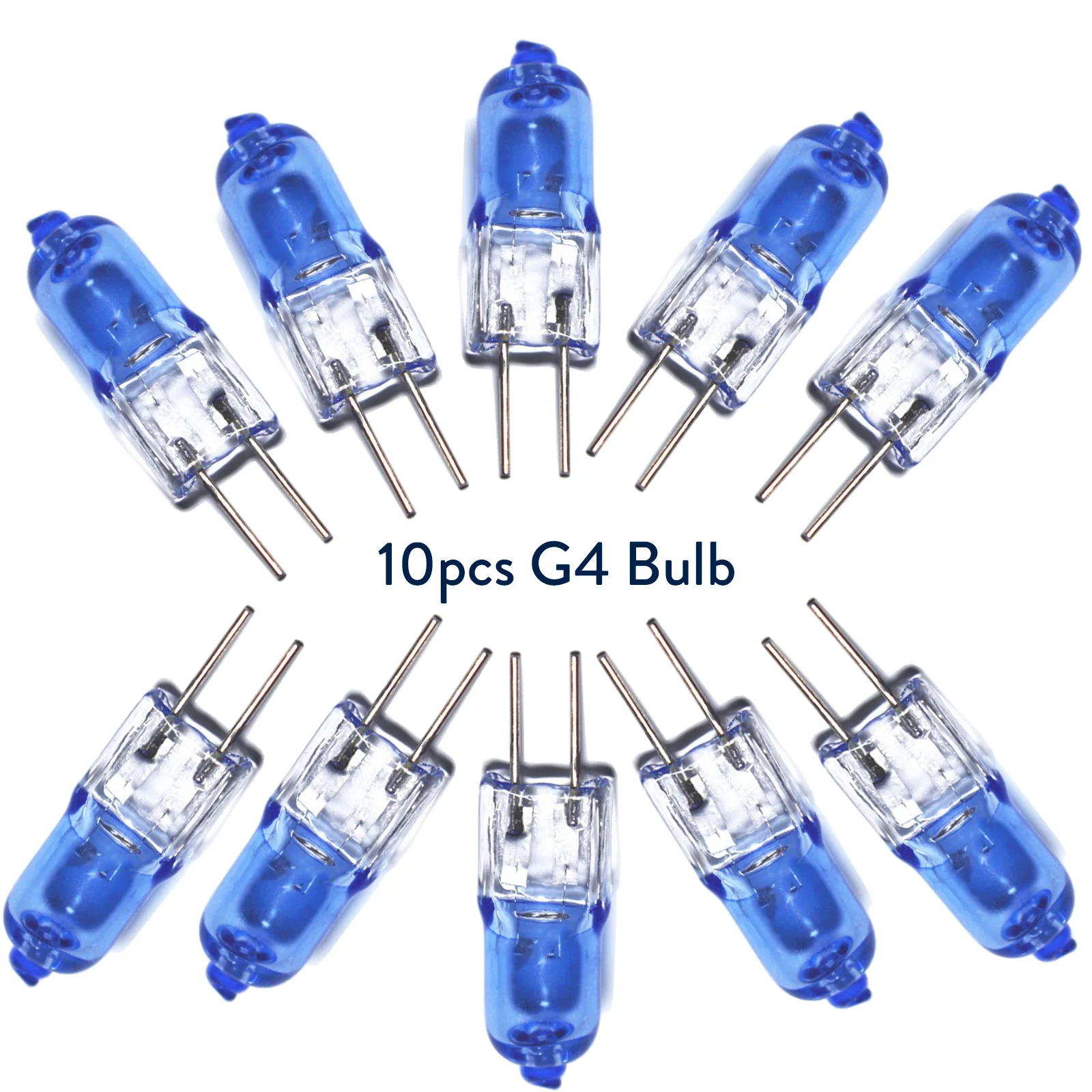 10Pcs Mini G4 Halogen Light Bulb Tungsten JC Type Warm White 12V 20W Spotlight For Crystal Chandelier Capsule Lamp Energy Saving
