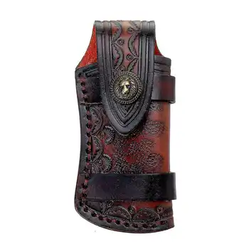

Portable Knife Leather Sheath With Waist Belt Buckle Pocket Cosplay Costume Decoration Kit for Foldable Cutter Tools Accessories