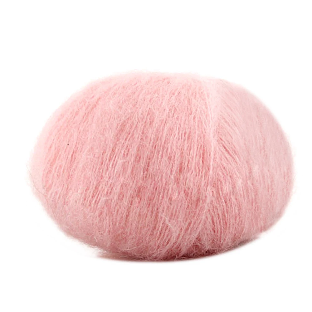 Pink Зима ангольский мохер вязание пряжи шары DIY шарф свитер шаль пряжа - Цвет: Pink