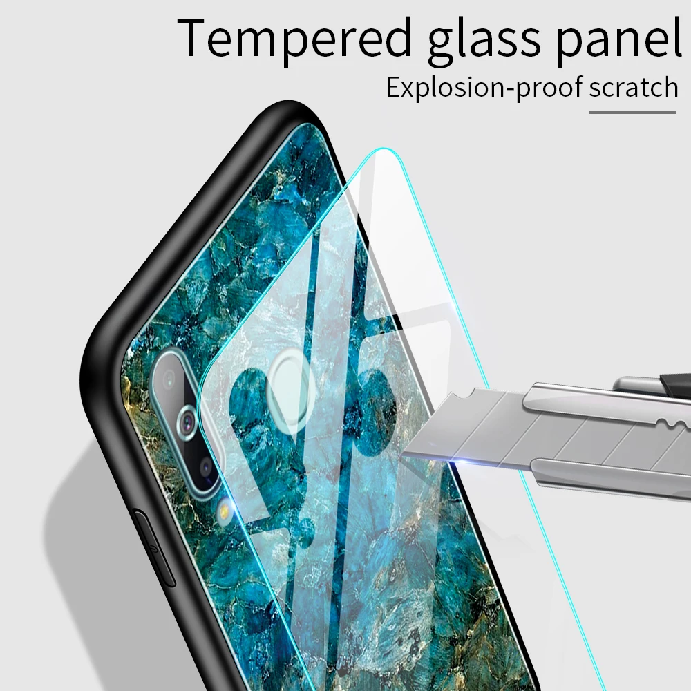 Красочные градиент закаленное Стекло чехол для телефона для samsung Galaxy A10 A30 A40 A50 A60 A70 A10e A20e M40 A20 защитный чехол