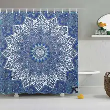 Дафилд Мандала занавеска для душа цветочный узор с цветком богемная тема Художественная печать ткань ванная душевая занавеска Мандала