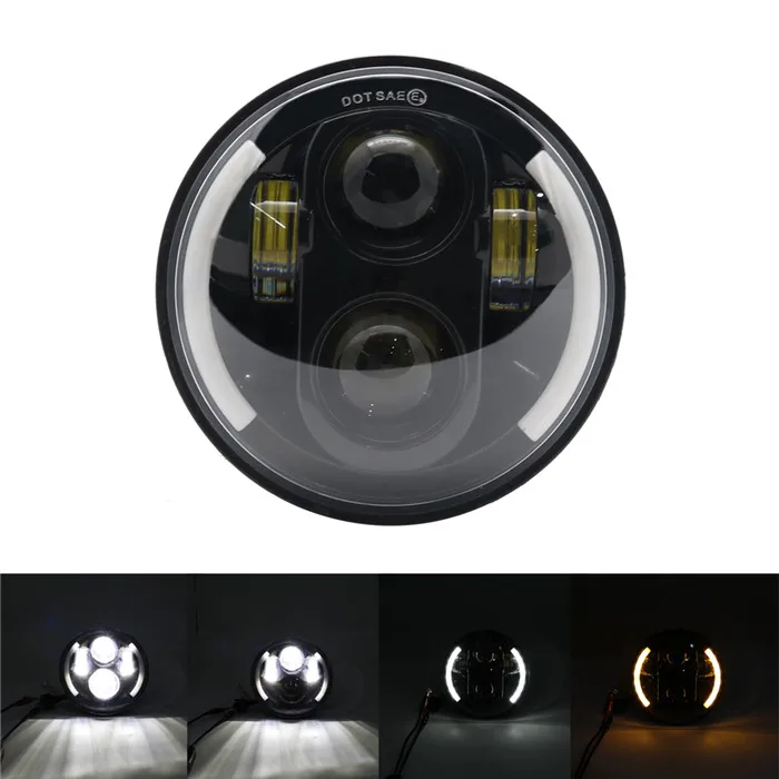 5 3/" светодиодные фары мотоцикла для светодиодных фар DRL angel eye led 5,75" для sportster 883 - Цвет: as picture