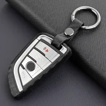 Автомобильный ключ чехол крышка брелок с кольцом из углеродного волокна дверная ручка крышки аксессуары для BMW 5 6 7 серии GT M5 X1 X3 X5 X6 F45 G30 G32 G11 F90 F48 G01 F15 F16