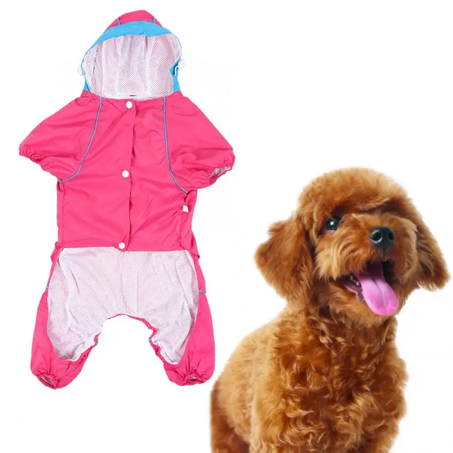 Dog Raincoats Thicken Pet Dog Cat Waterproof Rain proof Hooded One