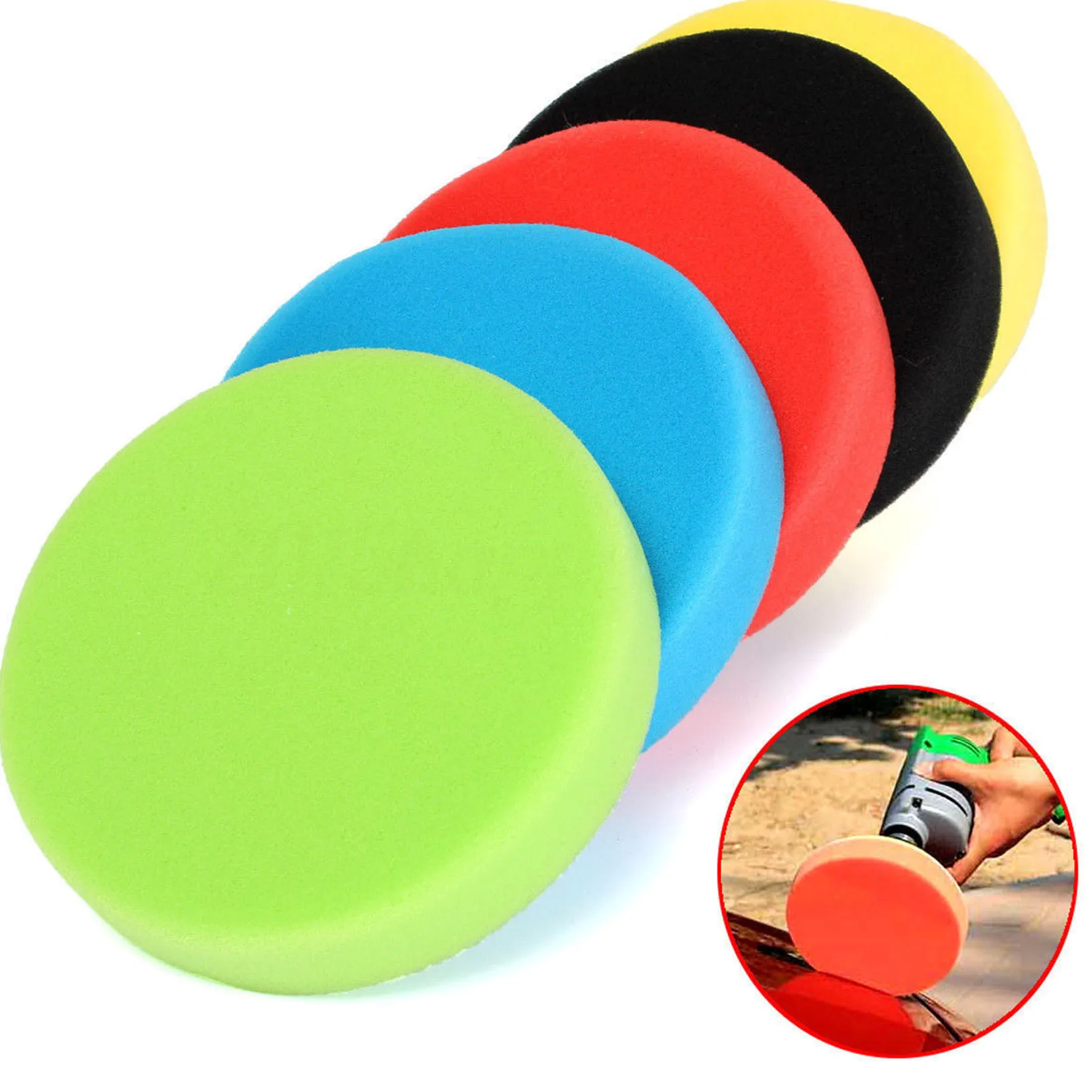 6inch 5pcs Car Polishing Disc Car Polishing Sponge Pads Foam Pad Buffer Kit Polishing Machine Wax Pads for Removes Scratches best ways to clean car seats