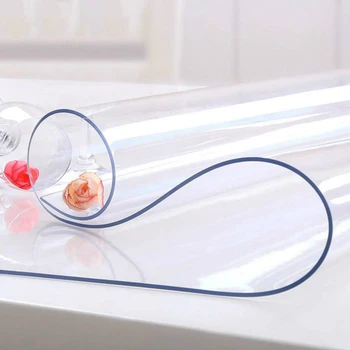 

3mm PVC Transparent Tablecloth Waterproof Rectangle Table Cover Mat Kitchen Solid Oil proof Table Protector Soft Glass Cloth