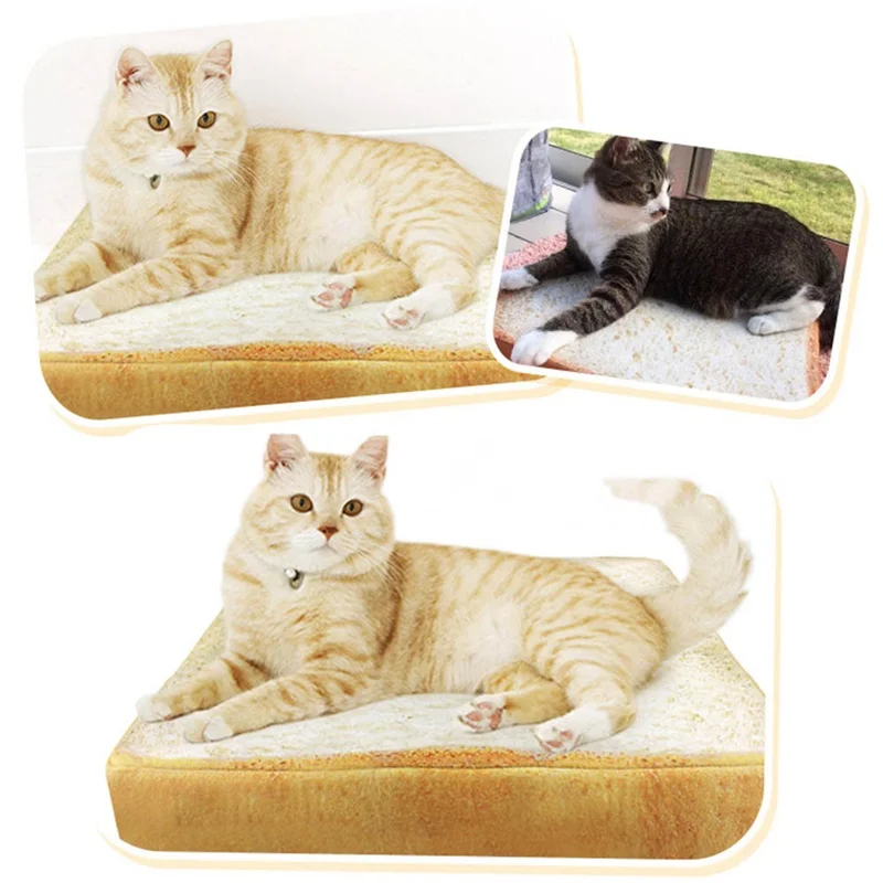 

Pet Toast Bread Cat Dog Mats Soft Bed Rug Cushion Wash Detachable Soft Sofa Small Dog Beds Cat Bed Removable Design Dog Kennel