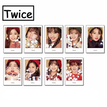 

9 Pcs Kpop TWICE Christmas Special Album LOMO Photo Card Hip Hop Self Made Paper Cards Autograph Photocard