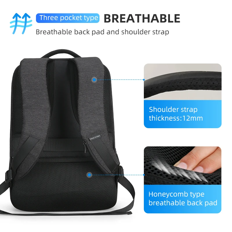 Mark Ryden 2021 New Man Backpack Multifunction USB Charging 15inch Laptop Man Bags Fashion Male Mochila Travel backpack